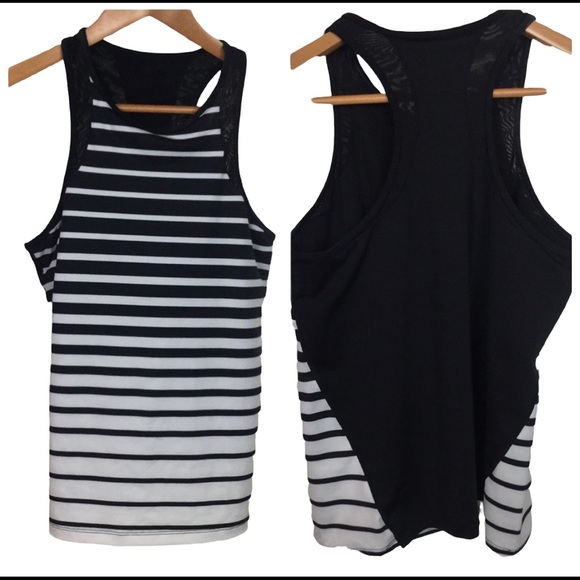 Gap Fit / High neck stripe Shelf Tank top - Picture 1 of 9
